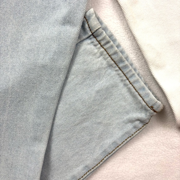 Adika Two-Tone Blue/White Slice High Waisted “mom” Ankle Women's Jeans (Size L) - Picture 13 of 14